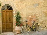 Bicycle Next to Flowers and Door Photographic Print by Mark Bolton