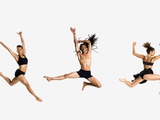 Three dancers jumping Photographic Print
