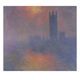 Houses of Parliament, London, with the Sun Breaking Through the Fog Giclée-Druck von Claude Monet