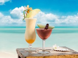 Pina colada and strawberry margarita Photographic Print