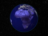 City Lights in Dark View of African Continent Fotografie-Druck