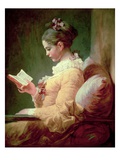 Jeune fille lisant Reproduction procédé giclée par Jean Honore Fragonard
