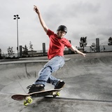 Skateboarder Performing Tricks Photographic Print