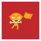 El Fuego Waving A Flag Giclee Print