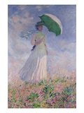 Woman with a Parasol Turned to the Right Reproduction procédé giclée par Claude Monet