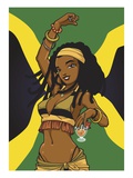 Jamaican Anime Girl Giclee-vedos tekijänä Harry Briggs