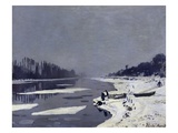 Ice on the Seine at Bougival Reproduction procédé giclée par Claude Monet