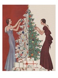 Decorating the Christmas Tree Giclee Print by Dynevor Rhys