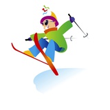 Freestyle Skiier Jumping up Giclee Print