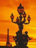 Street Light on Pont Alexandre III at Sunset Photographic Print by Murat Taner