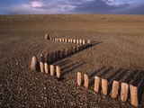 Breakwater Stakes on Shingle Beach Photographic Print by Barry Lewis