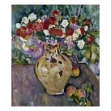 Still Life of Fruit and Flowers in a Vase Giclee Print by George Leslie Hunter