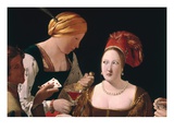 Detail of The Cheat with the Ace of Diamonds Giclee Print by Georges de La Tour