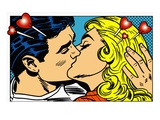 Man and woman kissing Reproduction procédé giclée