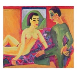 Le couple reproduction procédé giclée par Ernst Ludwig Kirchner