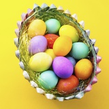 Basket with Easter eggs Photographic Print by Jim Barber