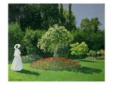 Young Woman in a Garden Giclée-Druck von Claude Monet