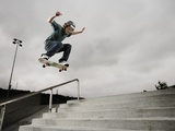 Skateboarder Performing Tricks Photographic Print