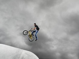 BMX Biker Performing Tricks Photographic Print