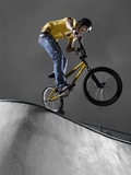 BMX Biker Performing Tricks Photographic Print