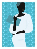 Woman Carrying Clutch Purse Giclee Print