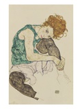 Seated Woman with Bent Knee Giclee Print by Egon Schiele