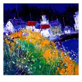 Village Houses by the Sea Giclee Print by John Lowrie-Morrison