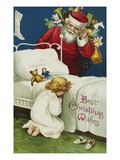 Best Christmas Wishes Giclee Print by Ellen H. Clapsaddle