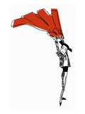 Toreador with Red Cape Giclee Print by Bill Brown