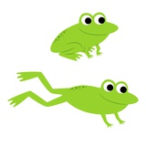 Two Frogs Leaping Giclée-Druck von John Coulter