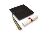 Mortarboard and Diploma Photographic Print by Lew Robertson