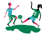 Soccer Players Giclee Print by Sarajo Frieden