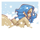 Bubble Bath - pressed flower art -garden - floral design Giclée-Druck von Tristan Eaton