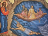 Greek Orthodox Fresco Depicting The Miracle of the Fish Photographic Print by Julian Kumar