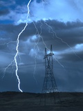Lightning Striking Fotografie-Druck von Jeff Vanuga