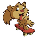 Squirrel on Skateboard Giclee Print by Sabet Brands