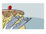 rats and cake Giclee Print