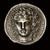 Ancient Greek Silver Tetradrachm with Head of Apollo Photographic Print