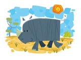 Smiling rhinoceros Giclee-trykk av Harry Briggs