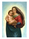 Postcard After Sistine Madonna Giclée-tryk af Raphael