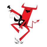Little devil playing guitar Giclee Print by Kirsten Ulve