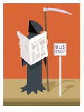 Death waiting at the bus stop Giclee-trykk av Harry Briggs
