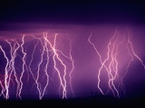 Abundance of Lightning Strikes near Tucson Photographic Print