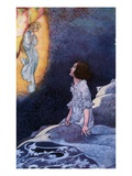 Illustration of Girl Awoken by Vision of Fairy by Charles Robinson Giclée-Druck