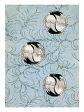 Illustration of Cranes Forming Balls on Light Blue Background Giclee Print