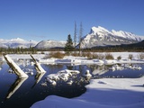 Mount Rundle in Winter, Alberta, Canada Photographic Print by John E Marriott