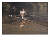 two men rowing in water Giclee Print