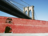 Brick Building under Brooklyn Bridge Photographic Print by Daniel Mirer