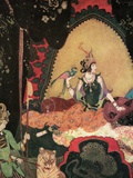 Illustration of Layla holding a bird by Edmund Dulac Photographic Print