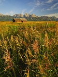 Scenic view of cabin near mountains Photographic Print by Daniel Grill